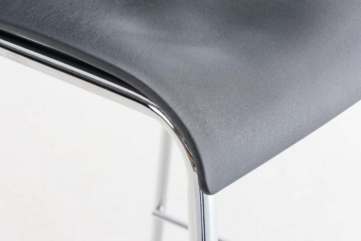 BARHOCKER Kunststoff Grau - Chromfarben/Grau, Kunststoff/Metall (43/100/48cm) - CLP