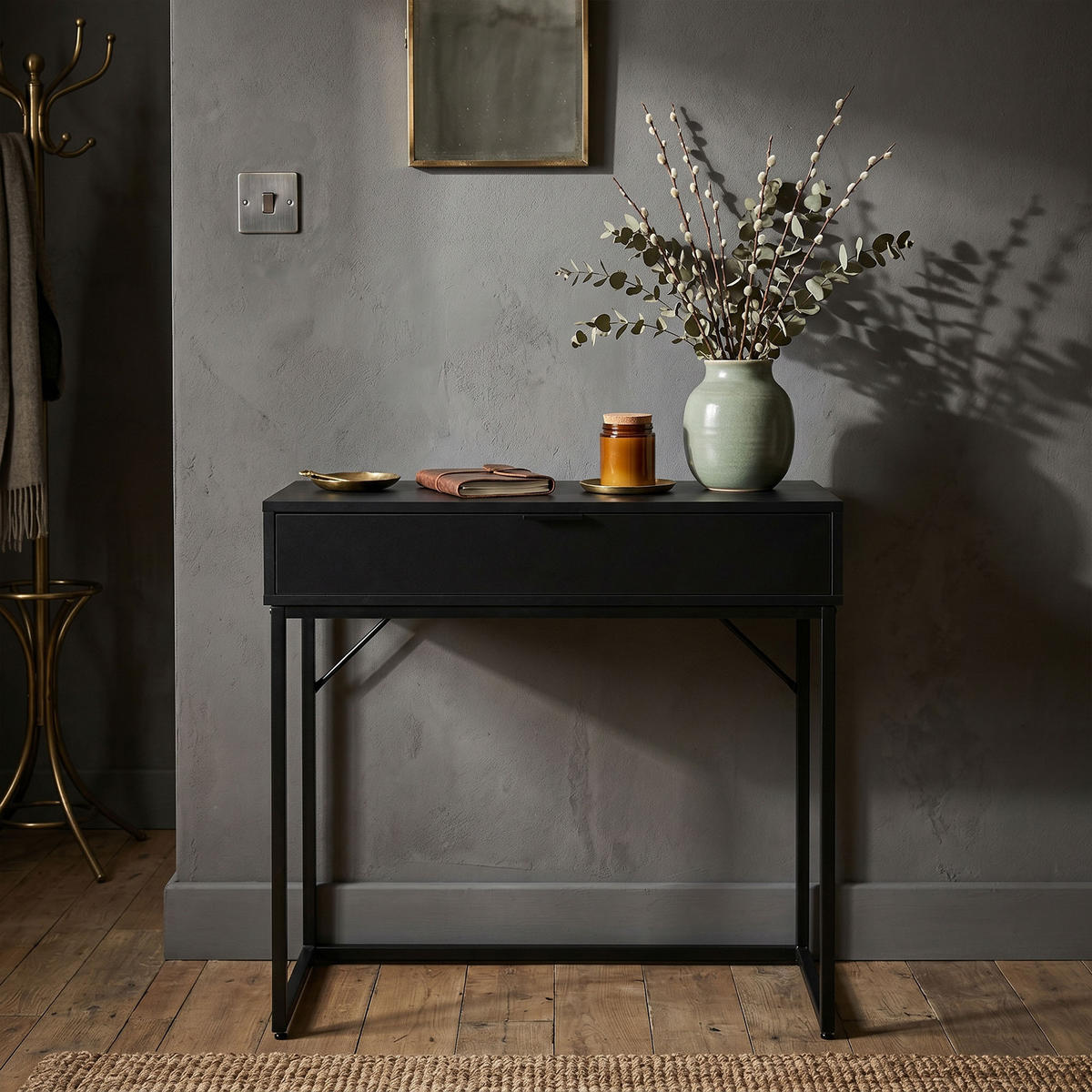KONSOLENTISCH MODENA 80 cm Schwarz - Schwarz, Holzwerkstoff (35/80/80cm) - Akord