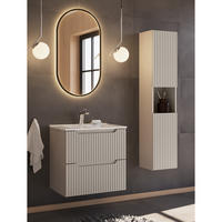 BADMÖBEL-SET 3-TLG. Newport-56 - Beige, Holzwerkstoff (120/200/40cm) - Lomado