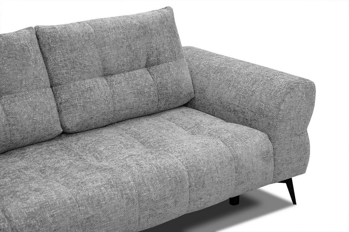 ECKSOFA SALVINI 5-Sitzer, grau - Schwarz/Grau, Holzwerkstoff/Textil (158/292cm) - Courtois Laville