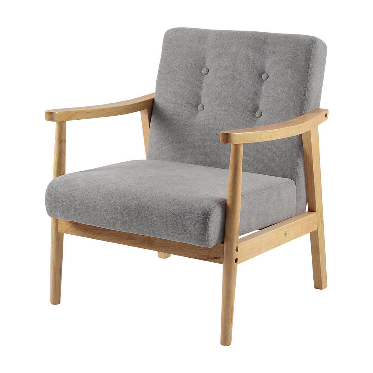 POLSTERSESSEL 74/70/81 cm Armlehnen Holzrahmen Leinen Grau - Grau, Holz/Textil (74/81/70cm) - Livingandhome