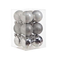 WEIHNACHTSKUGEL Cosy @Home n Silber ø 6 cm - 12 Stück - Silberfarben, Kunststoff (2/2/6cm) - Cosy & Trendy
