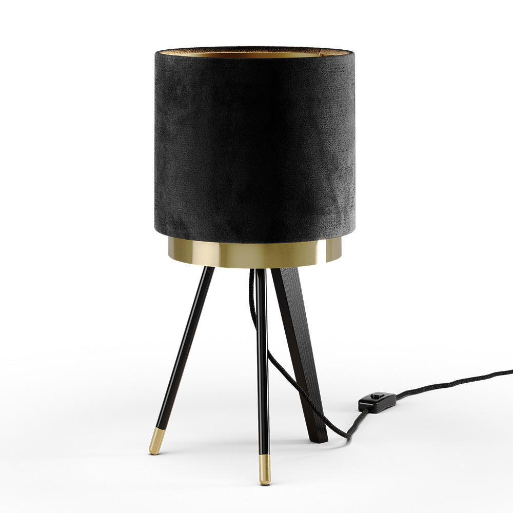 TISCHLAMPE Goldamo Schwarz 23 x 46 cm - Goldfarben/Schwarz, Metall (23/23/46cm) - Vicco