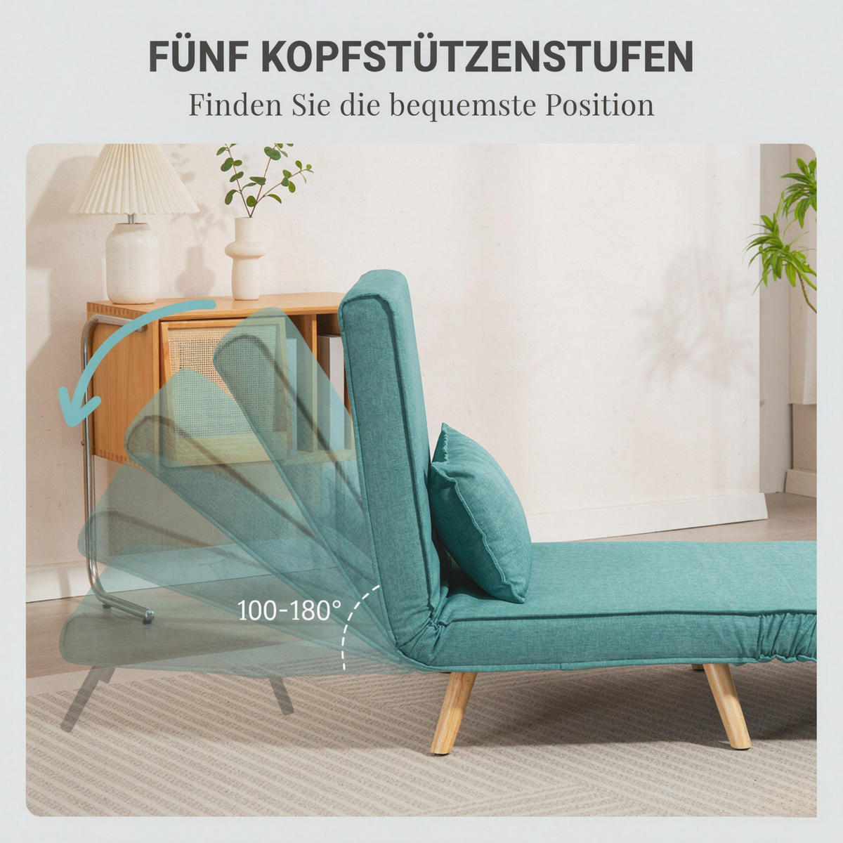 SCHLAFSESSEL 3-in-1 Clic-Clac, DE-42184, Grün - Grün, Metall (75/87/80cm) - ComfortXL