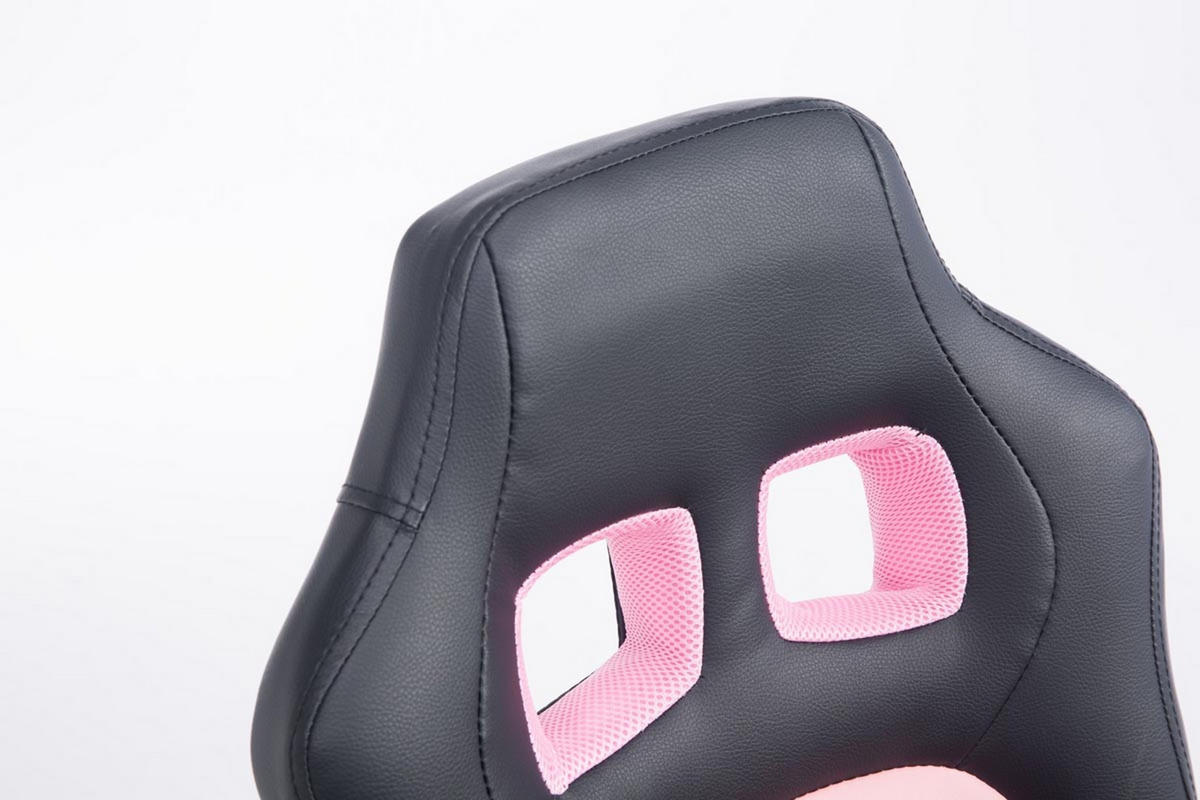 BÜROSTUHL Funny, Kunstleder Schwarz/Pink - Rosa, Kunststoff/Textil (56/93/59cm) - TPFLiving