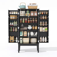 BUFFET 120/30/59 cm schwarz aus MDF mit 2 Türen - Schwarz, Holzwerkstoff (59/120/30cm) - OKWISH