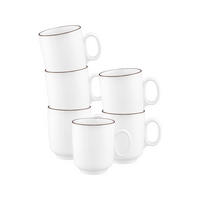 BECHER MIT HENKEL Sento Home Pure Lines Chocolate Brown 400 ml 6er Set - Dunkelbraun, Keramik (0.4L) - Seltmann Weiden