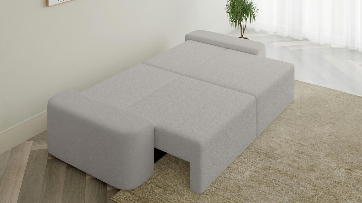 SOFA Lisbon - Grau (Arena 15) - Grau, Holzwerkstoff (268/85/110cm)