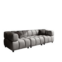 SOFA 4-Sitzer Modular, Couch, Veloursstoff Bluvel, Grau, Bolla - Grau, Holz (192/71/96cm) - Kaiser Möbel