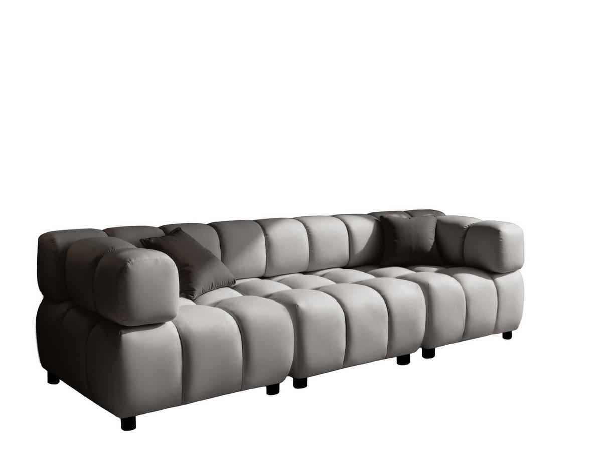 SOFA 4-Sitzer Modular, Couch, Veloursstoff Bluvel, Grau, Bolla - Grau, Holz (192/71/96cm) - Kaiser Möbel