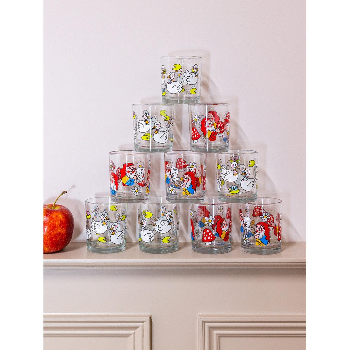 SAFTGLAS Efteling Die Sechs Schwäne in Bunt - 200 ml - Multicolor, Glas (0.2L) - Blond Amsterdam