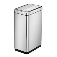 MÜLLEIMER Stilvoller Sensor Aus Gebürstetem Edelstahl 30 Liter 62 x 25,2 x 37,7 cm Silber - Silberfarben, Metall (25.2/62/37.7cm) - PROREGAL