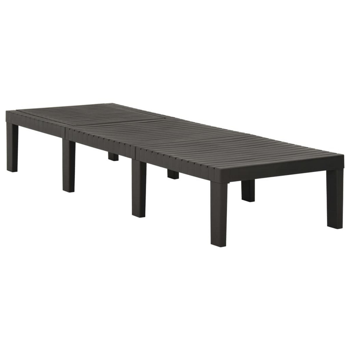SONNENLIEGE Kunststoff Anthrazit - Anthrazit, Kunststoff (65/32/195cm) - vidaXL