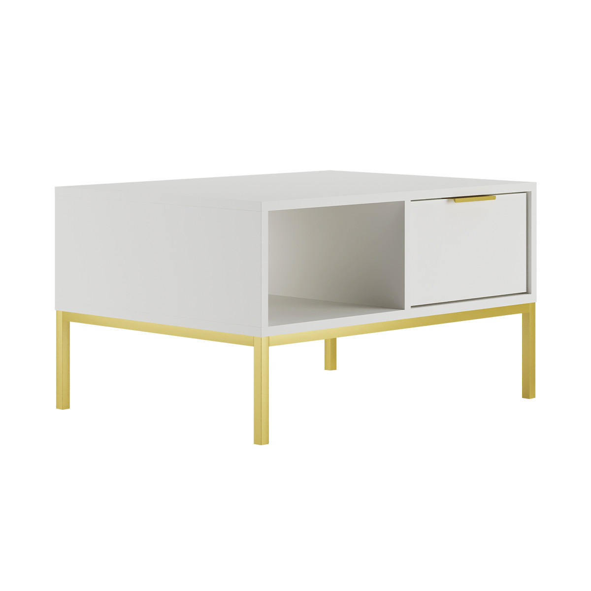 COUCHTISCH Seattle Weiß - Weiß, Holzwerkstoff (60/80/45.4cm) - Petits-meubles