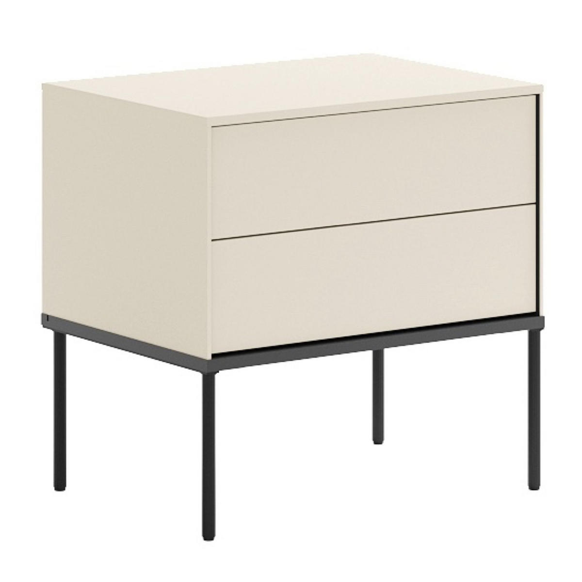 NACHTTISCH Bellezo Creme 56 cm - Creme/Schwarz, Holzwerkstoff (55.3/55/40.3cm) - Selsey