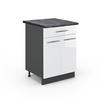 KÜCHENUNTERSCHRANK Fame-Line Weiß Hochglanz 60 cm mit Schublade AP Anthrazit - Weiß Hochglanz/Anthrazit, Holzwerkstoff (60/82/60cm) - Vicco