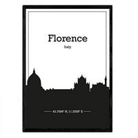 POSTER Florenz Skyline A3 Rahmenlos - Klar, Papier (29.7/5/42cm) - Nacnic
