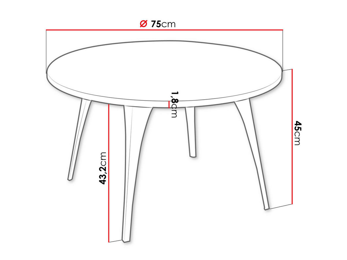 COUCHTISCH Frida - Eichefarben/Schwarz, Holzwerkstoff/Metall (75/75/45cm) - MIRJAN24