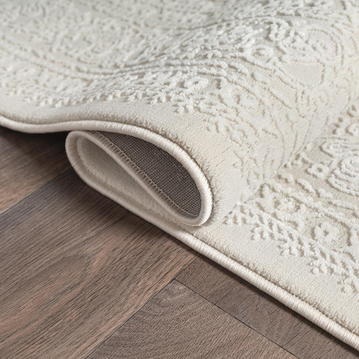 KURZFLORTEPPICH Uni KASOS Polyester Creme 160 x 230 cm - Beige, Textil (160/230cm) - KADIMA DESIGN
