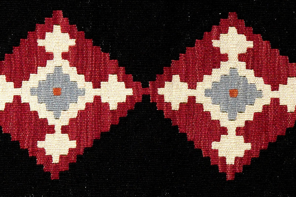 KELIM-LÄUFER handgewebt Gashgai Schwarz 300/92 cm Schurwolle - Schwarz, Textil (92/300cm) - Looma