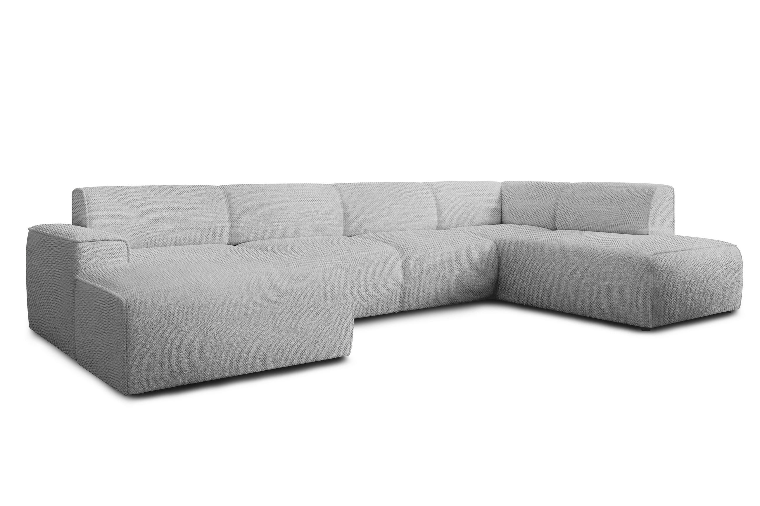 WOHNLANDSCHAFT Didim Greige 378/220/78 cm – großes Sofa stilvoll & bequem R - Greige/Schwarz, Kunststoff/Textil (378/78/220cm) - AX Living