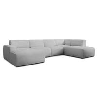 WOHNLANDSCHAFT Didim Greige 378/220/78 cm – großes Sofa stilvoll & bequem R - Greige/Schwarz, Kunststoff/Textil (378/78/220cm) - AX Living