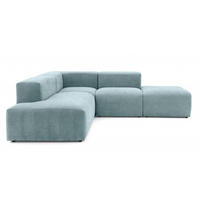 4-SITZER modulares Ecksofa HEAVEN SET 3 Links, Breite 270 cm Webstoff Blaugrau - Blaugrau/Schwarz, Holz/Kunststoff (245/270cm) - Muffo