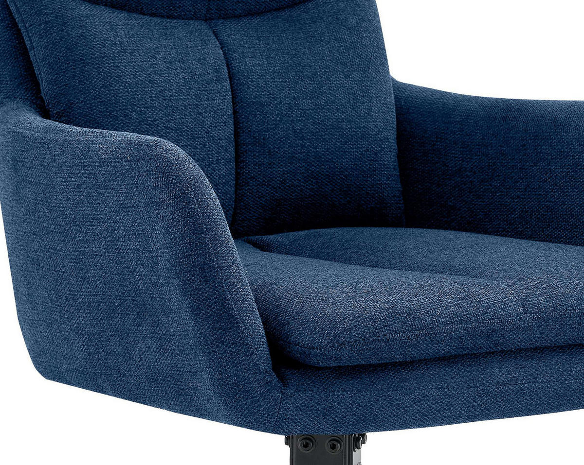 ESSZIMMERSTUHL 2er Set Stoff Blau - Blau, Textil/Metall (57/83/62cm) - CLP
