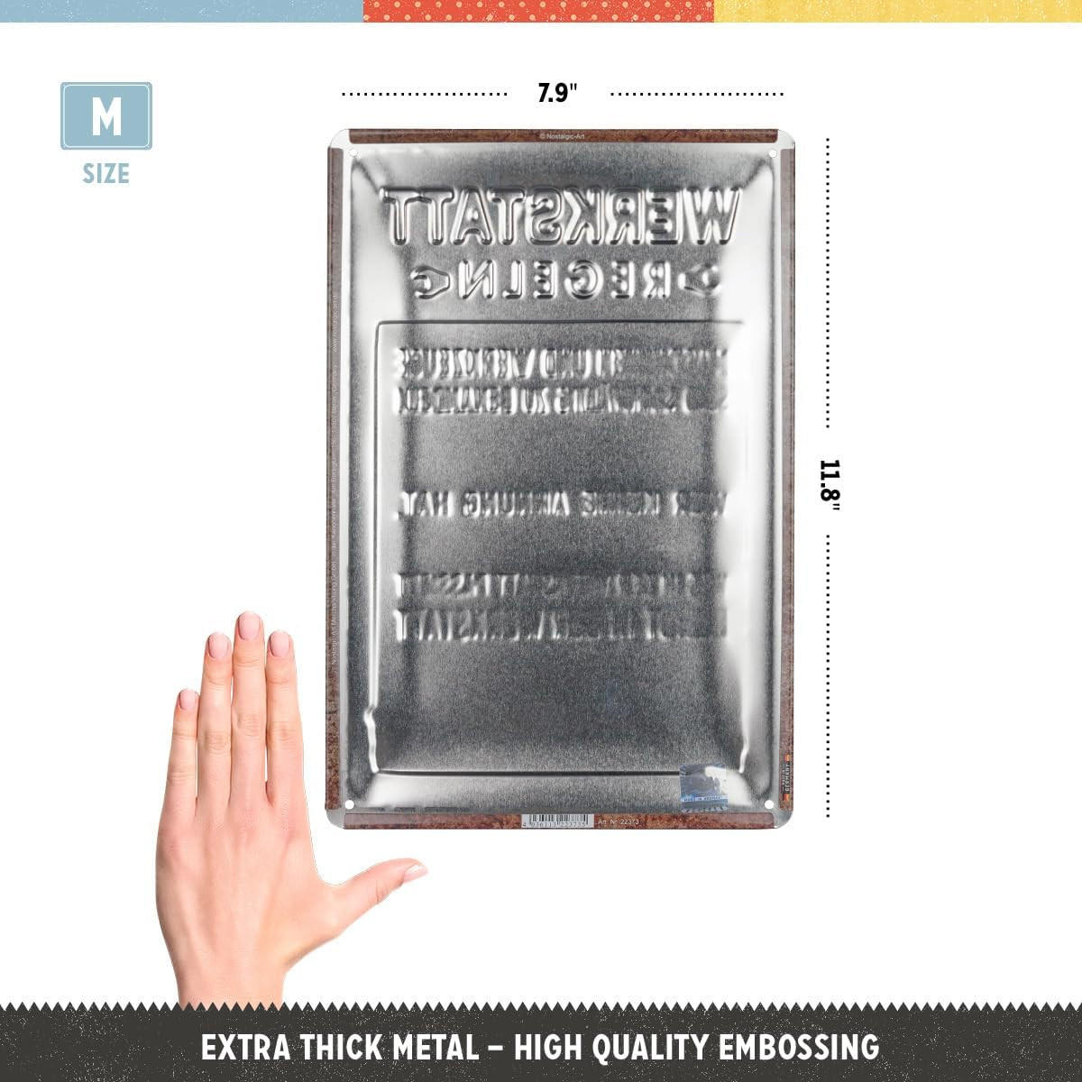 NOSTALGIC-ART - Blechschild 20 x 30cm - Werkstattregeln - Multicolor, Metall (20/30/0.2cm) - Nostalgic-Art