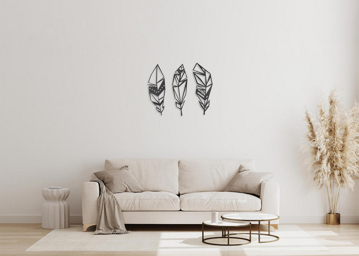 WANDDEKO Schwarz 72/70 cm - Schwarz, Metall (1.5/70/3cm) - KUNSTLOFT