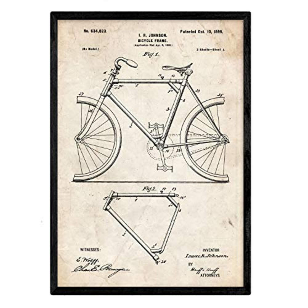 POSTER Fahrrad & Rahmen Patent A3 Rahmenlos - Klar, Papier (29.7/5/42cm) - Nacnic