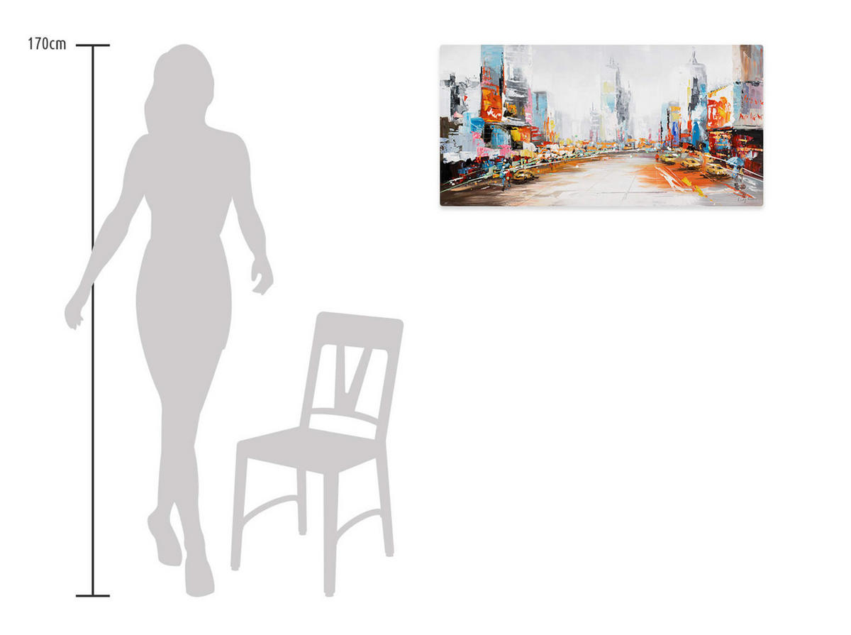 ÖLGEMÄLDE 100/50 cm - Multicolor, Holz/Textil (1.4/50cm) - KUNSTLOFT