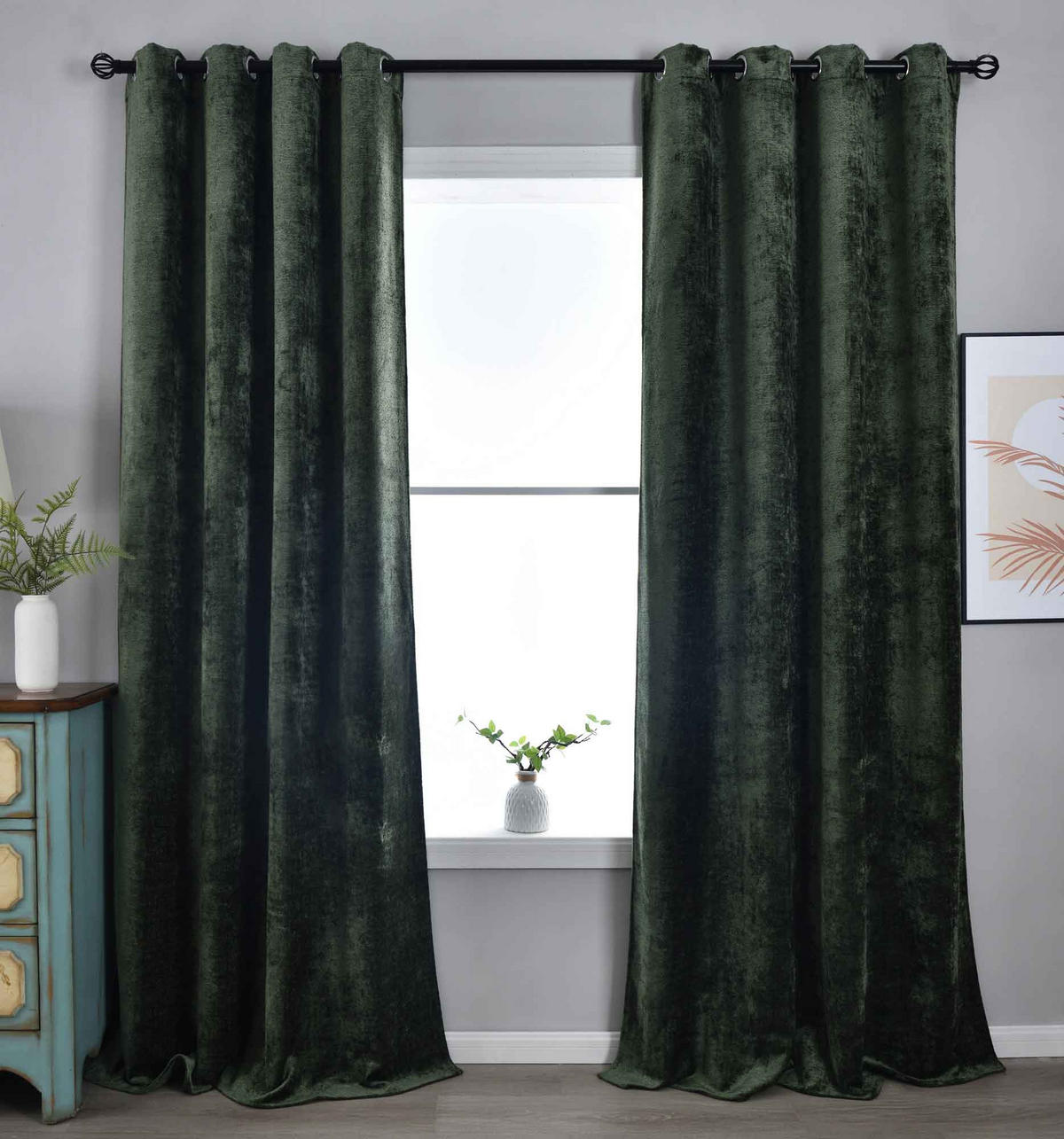 VORHANG 2ER SET »Nürnberg« HxB 245x135 cm Grün - Grün, Textil (135/245cm) - Gardinenbox