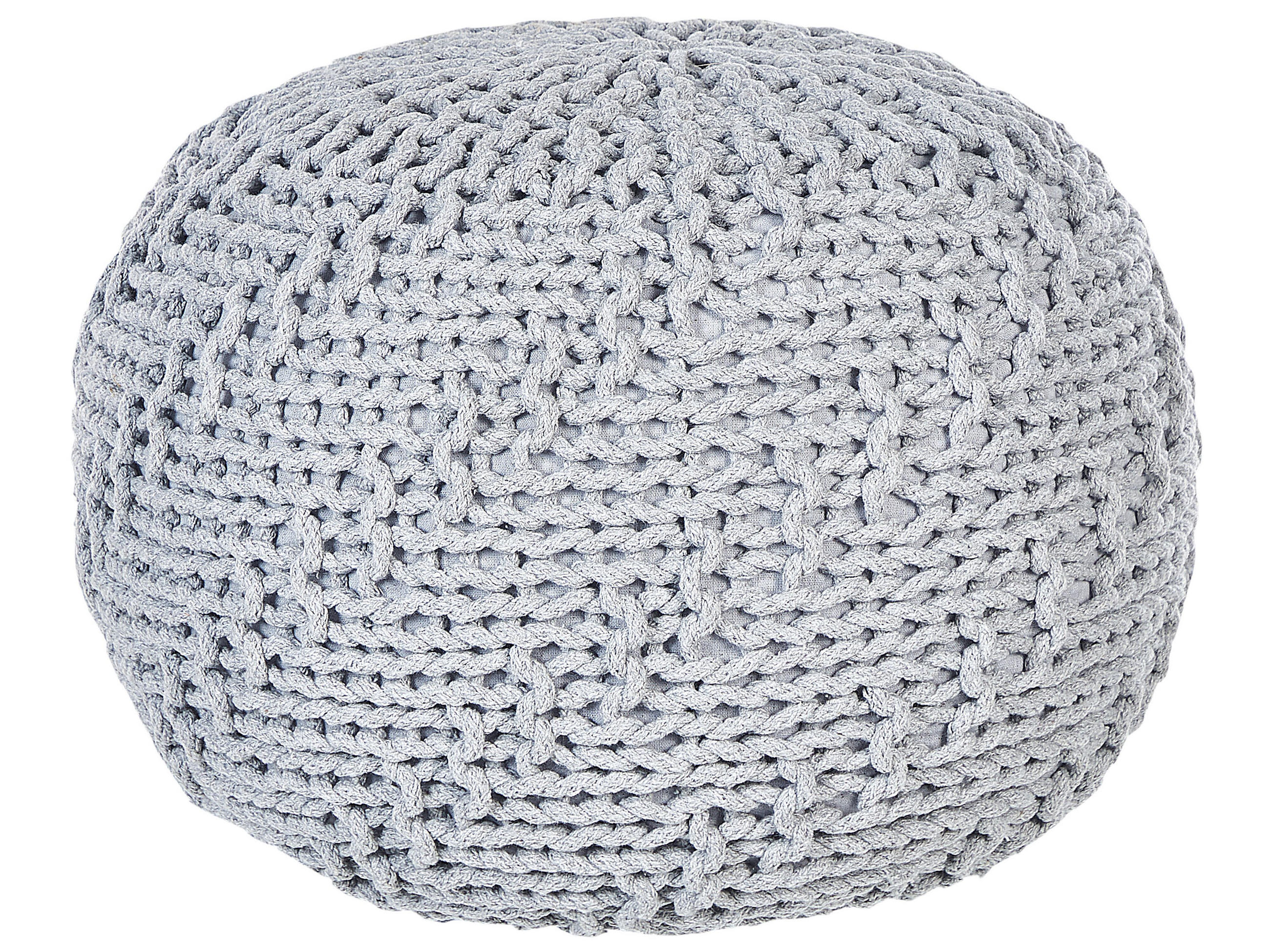 POUF Priene 50/50/35 cm - Grau, Naturmaterialien/Textil (50/35/50cm) - Beliani