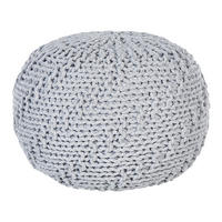 POUF Priene 50/50/35 cm - Grau, Naturmaterialien/Textil (50/35/50cm) - Beliani