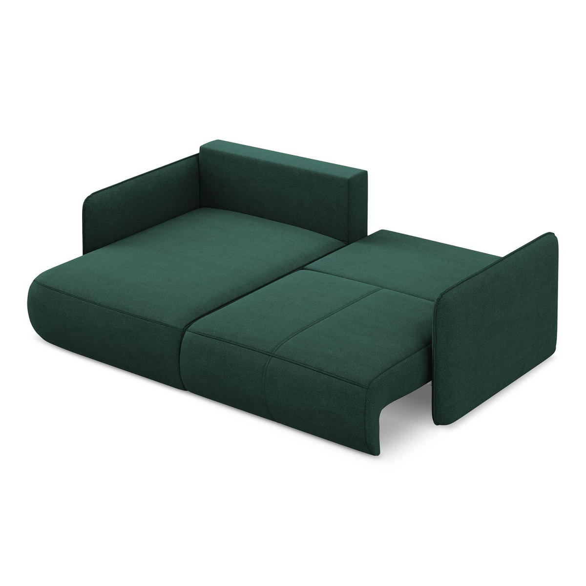 ECKSOFA mit Schlaffunktion Strukturstoff Stoff Grün - Dunkelgrün/Schwarz, Kunststoff/Textil (148/207cm) - LaMiaSofa