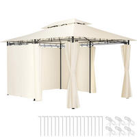 GARTENPAVILLON Emine,inklusive Spannseilen und Heringen,creme - Creme, Kunststoff (300/265/400cm) - tectake