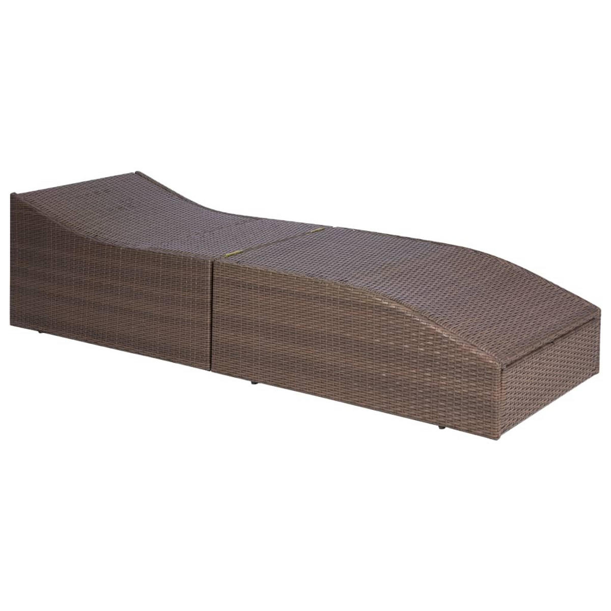 SONNENLIEGE mit Polsterauflage Poly Rattan Braun - Braun, Holz (192/95/62cm) - furnicato
