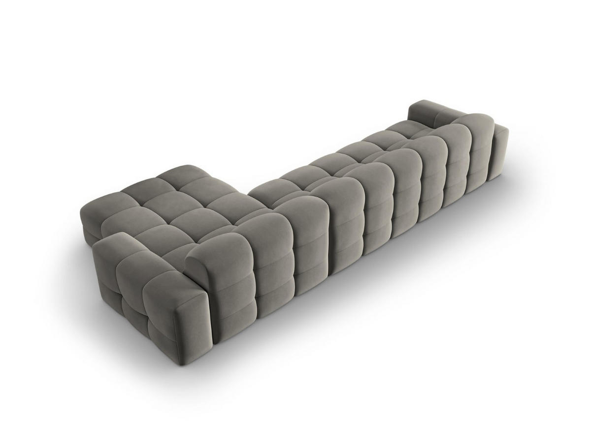 ECKSOFA rechts Kendal aus Samt dunkelgrau 5 Sitzplätze - Dunkelgrau, Textil (173/357cm) - Micadoni