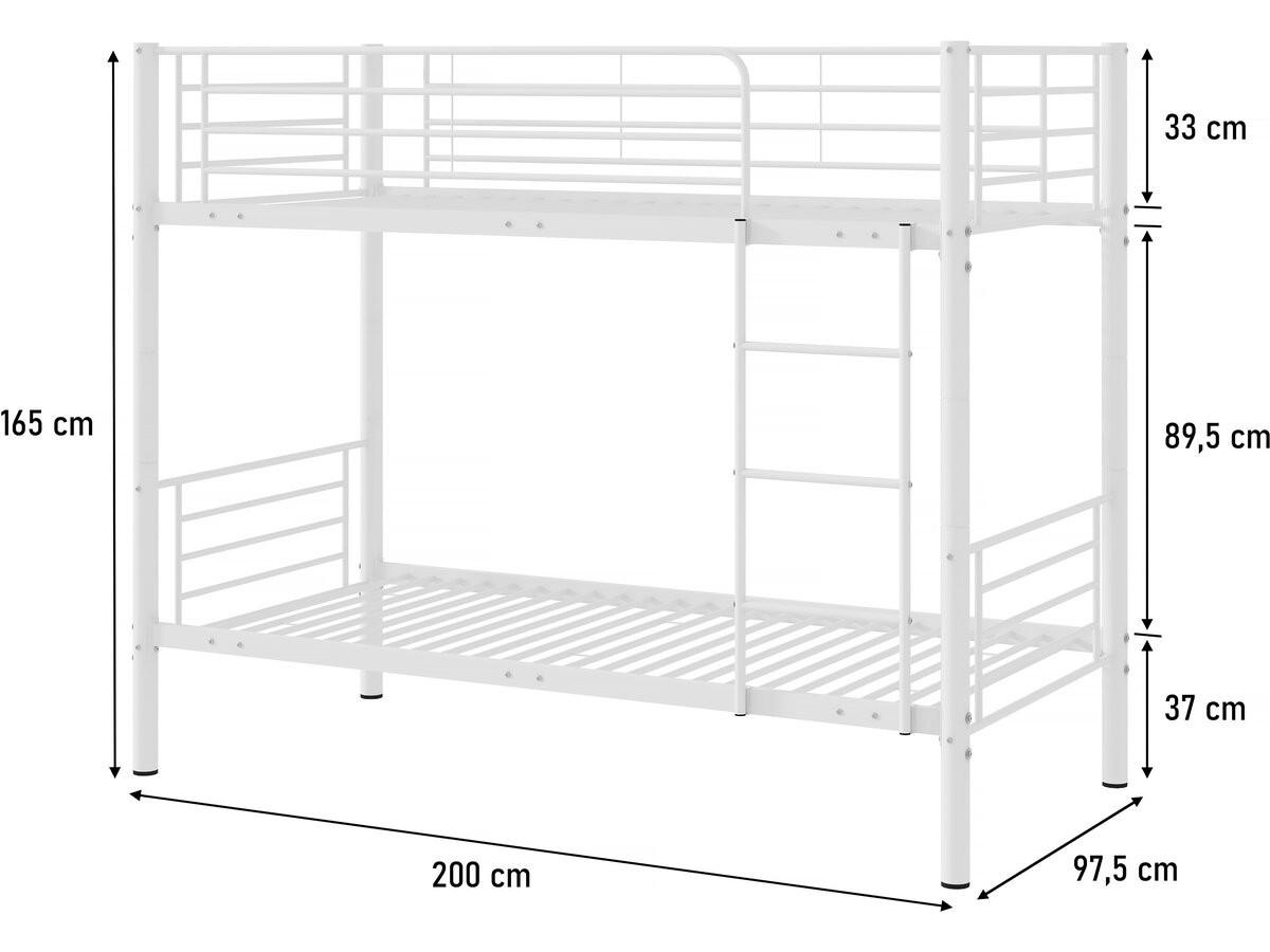 ETAGENBETT adam weiss - Weiß, Metall (90/190cm) - Habitat Garten