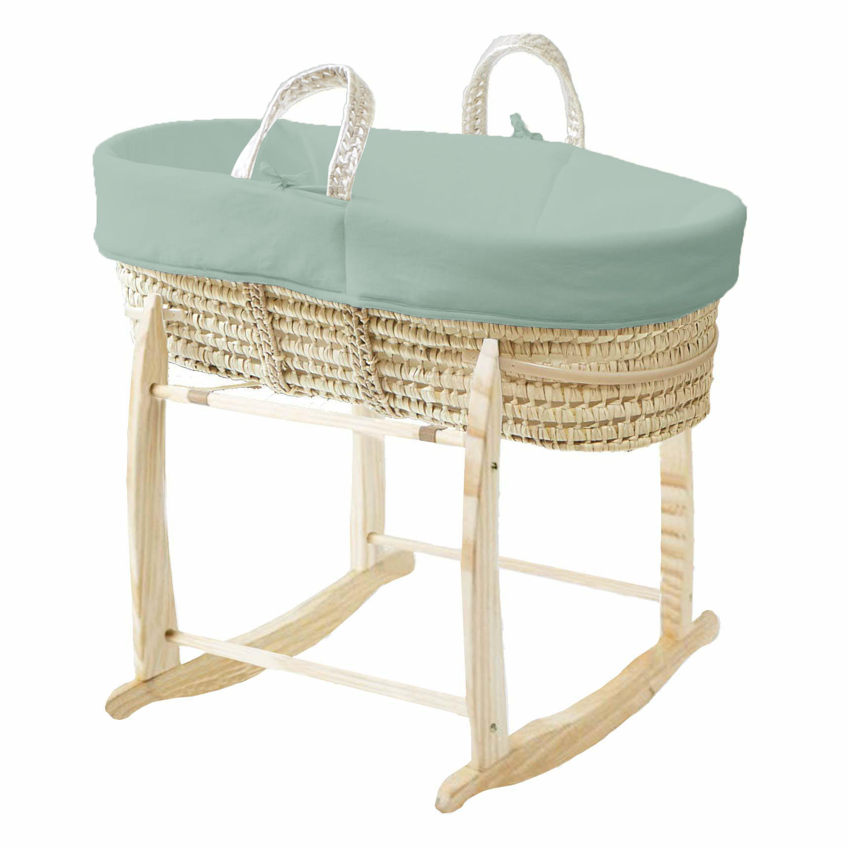 BABYTRAGEKORB mit Holzgestell grün - Waldgrün, Naturmaterialien (29/78cm) - Premiers Moments
