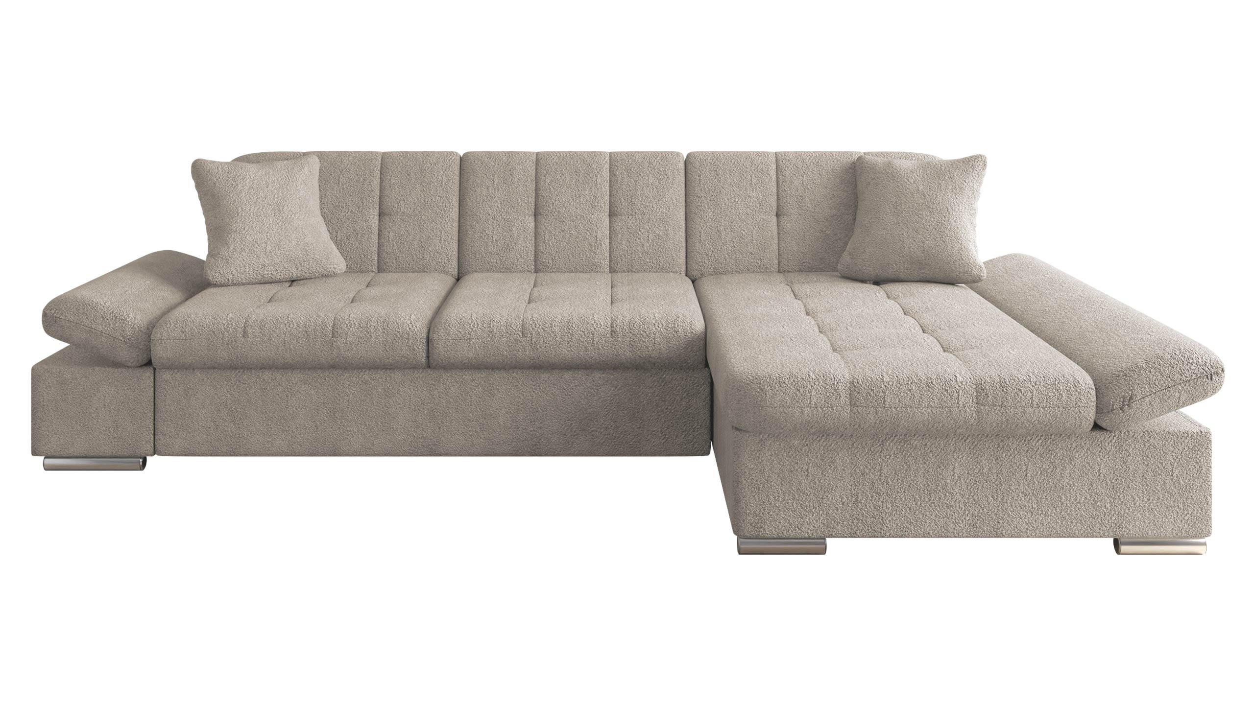 ECKSOFA Malwi, Seite: Rechts - Hellbraun, Holz/Textil (278/161cm) - MIRJAN24