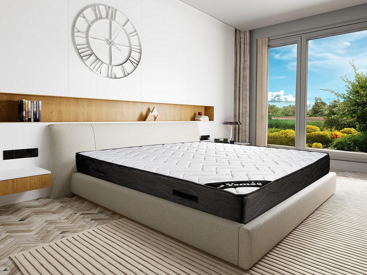STANDARDMATRATZE - 2 Personen - stoff - weiß Merisi - Weiß, Textil (160/200cm) - Vente-Unique