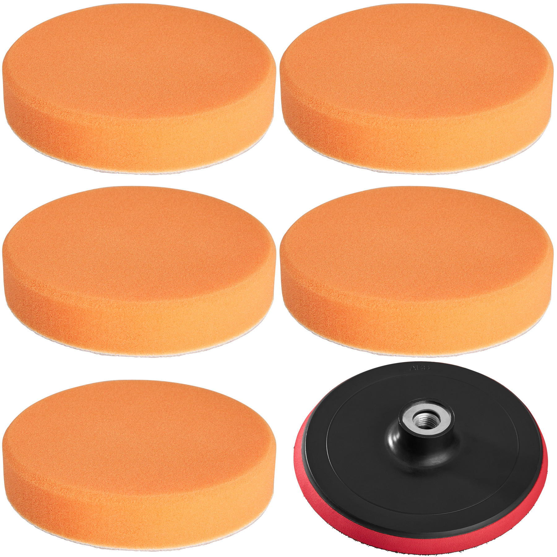tectake Polierschwamm Orange 15x29x15 cm