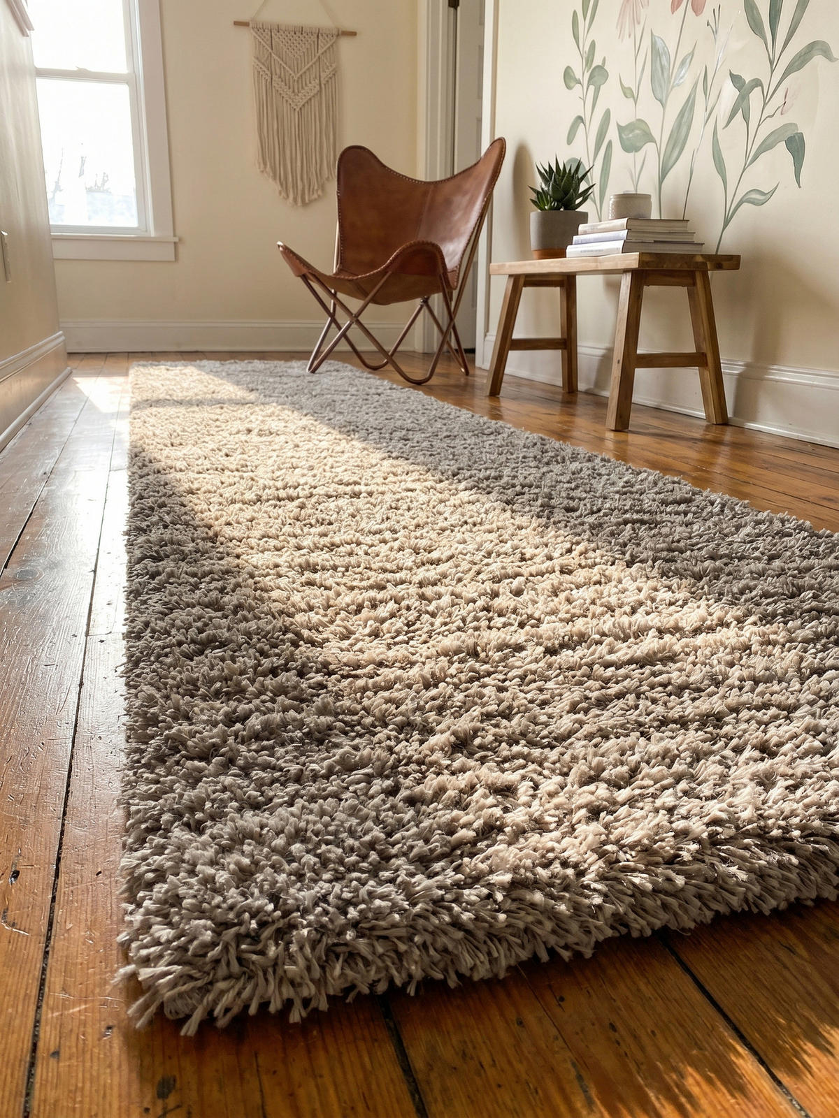TEPPICH Wohnzimmer Hochflor Einfarbig Weich Flauschig Waschbar Läufer Beige 80x250 cm – SALZACH - Beige, Textil (250/80cm) - KADIMA DESIGN