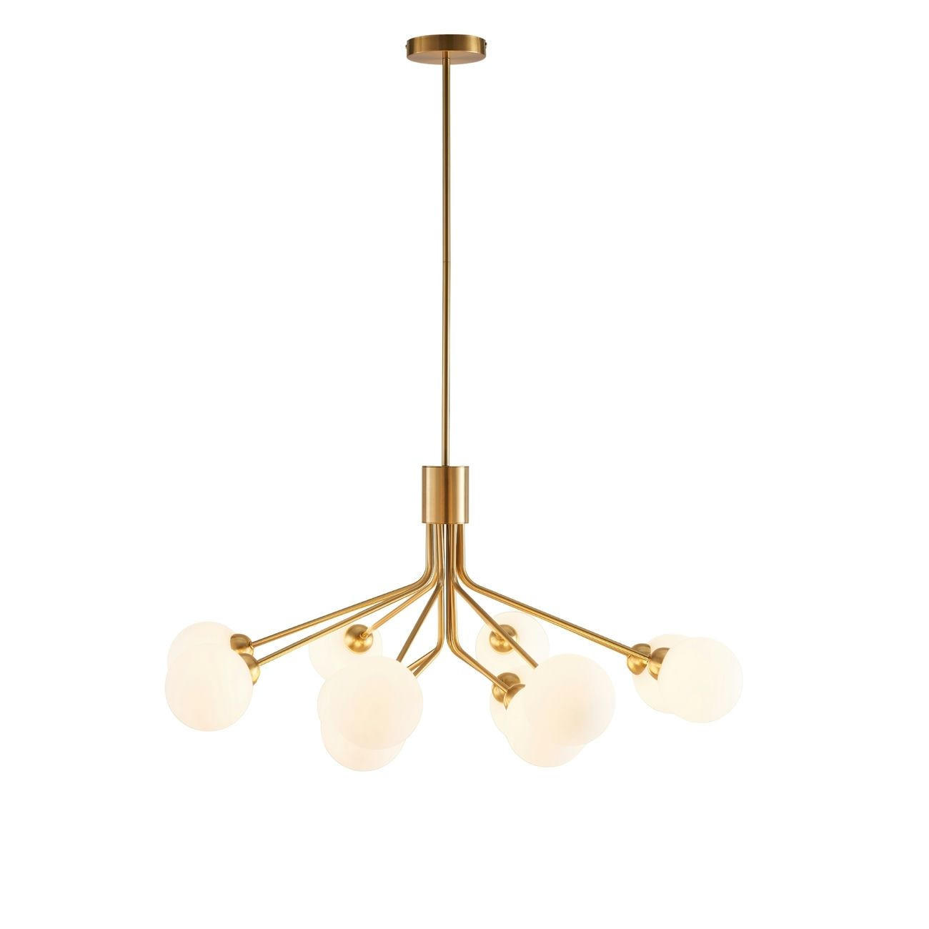 HÄNGELEUCHTE Audrey, Messing und Weiß, 43cm - Messingfarben, Glas (43/82/43cm) - KOSILUM