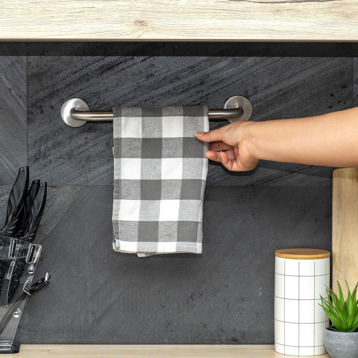 HANDTUCHHALTER 60/1.9 cm (Gebürstet) - Silberfarben, Metall (5/7/60cm) - Intirilife