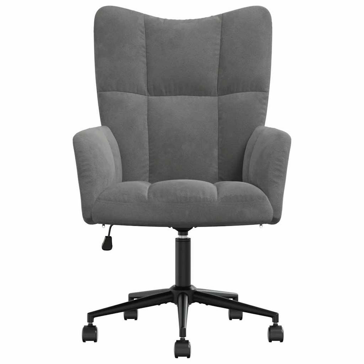 RELAXSESSEL Dunkelgrau Samt - Dunkelgrau/Silberfarben, Textil/Metall (61.5/102/69cm) - vidaXL