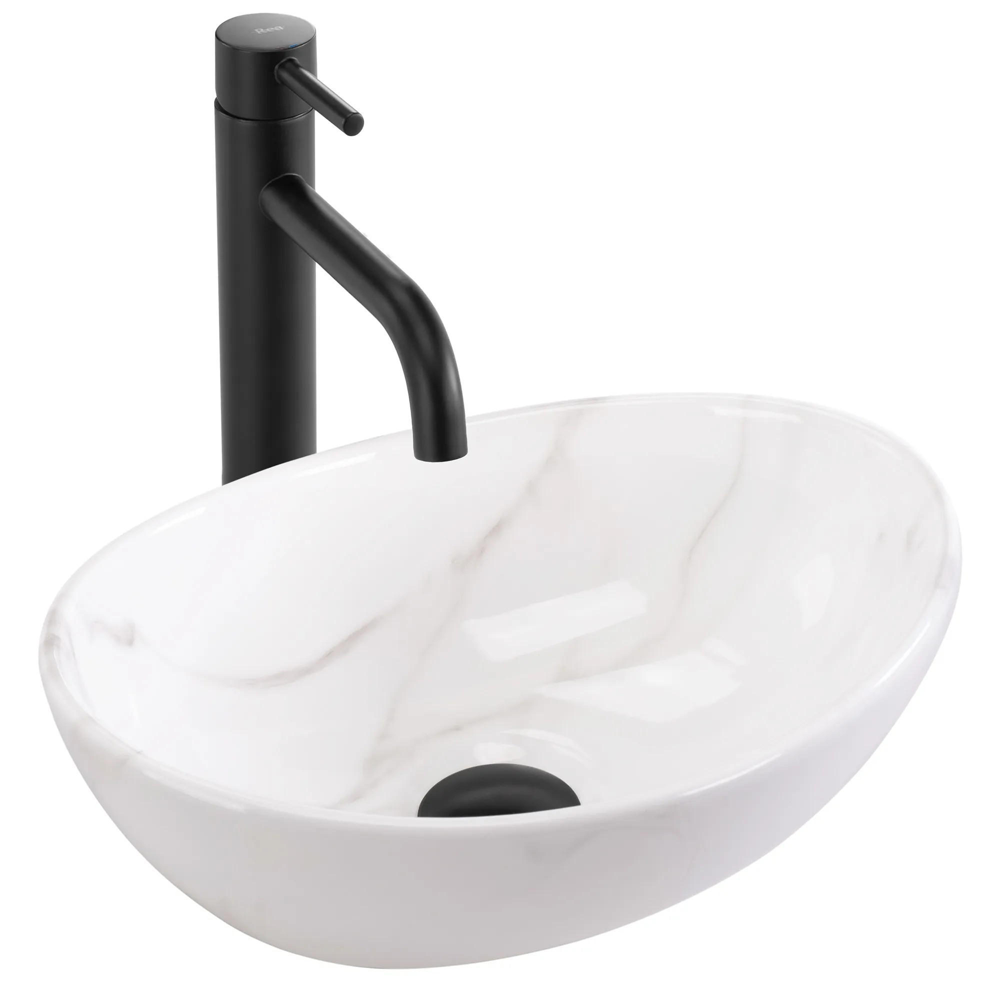 AUFSATZWASCHBECKEN Rea Sofia Mini Cloudy - Grau, Keramik (26.5/12/34.5cm) - REA
