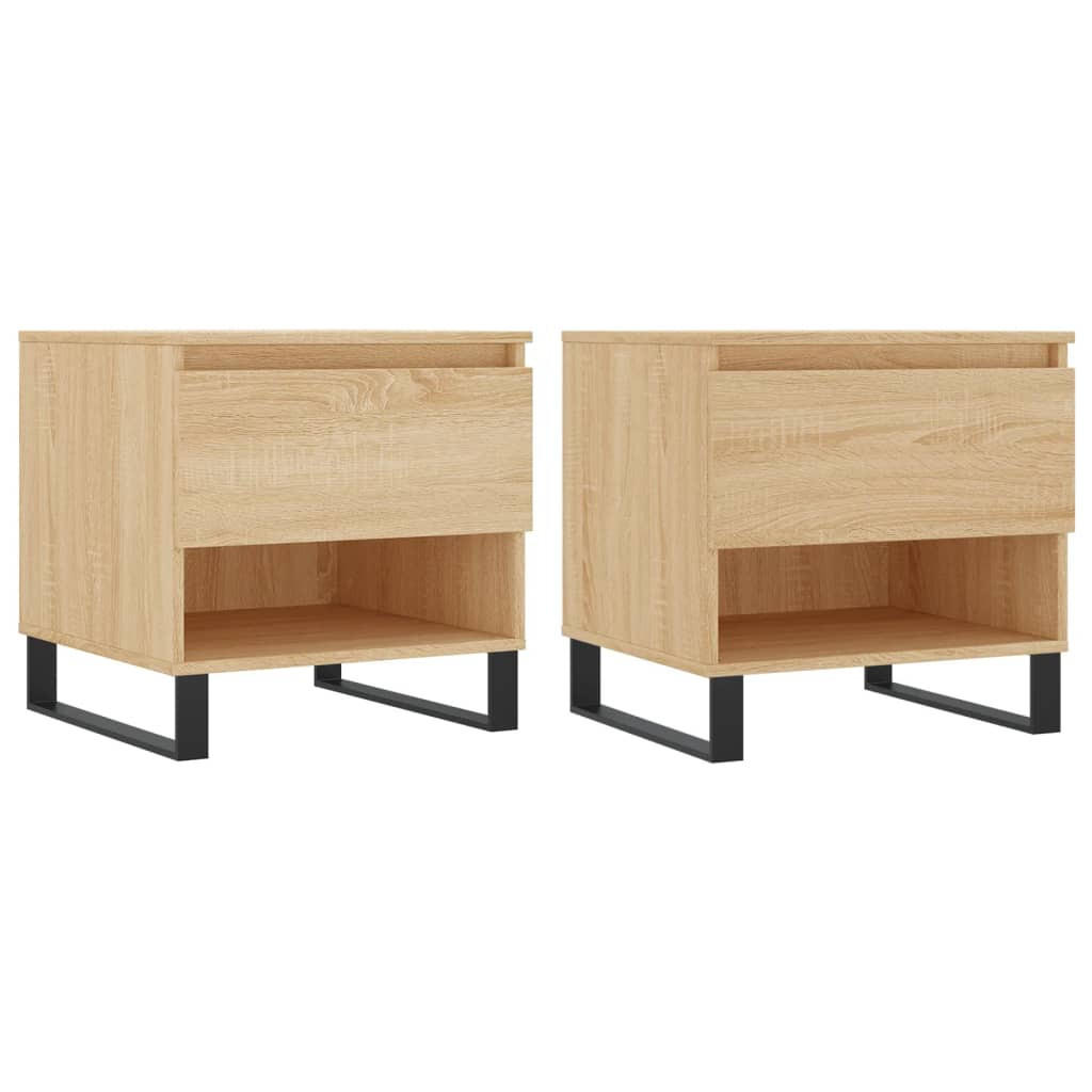 COUCHTISCHE 2 Stk. Sonoma-Eiche 50x46x50 cm Holzwerkstoff - Braun, Holzwerkstoff (50/46/50cm) - furnicato